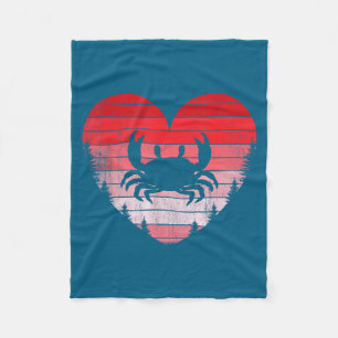 Krabbenherz Liebe Valentinstag vintage retro Sonne Fleecedecke