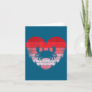 Krabbenherz Liebe Valentinstag Vintage Retro Sonne Karte