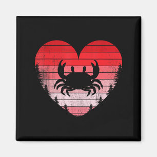 Krabbenherz Liebe Valentinstag vintage retro Sonne Magnet