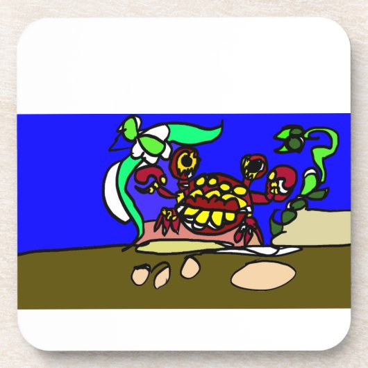 Krabbenkunst Getränkeuntersetzer (Vorderseite)