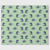 Krabbenmonster und Wasserdrachenmuster Geschenkpapier (Flach)