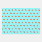 Krabbenrotes, heiß orange, einfach sauber, frisch geschenkpapier set (Vorderseite 3)