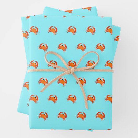 Krabbenrotes, heiß orange, einfach sauber, frisch geschenkpapier set (Beispiel)