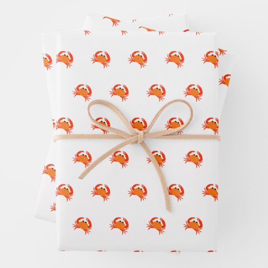 Krabbenrotes, heiß orange, einfach sauber, frisch geschenkpapier set (Beispiel)