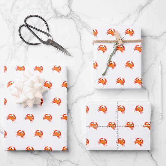 Krabbenrotes, heiß orange, einfach sauber, frisch geschenkpapier set (Vorderseite)