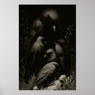 Krabbensammel-Poster Dark Academia, Gothic-Wand Poster
