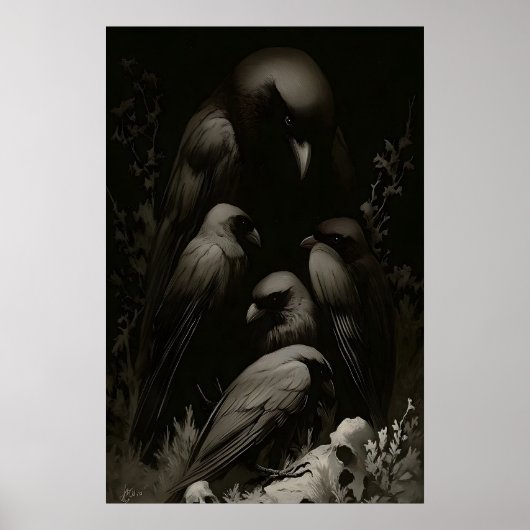 Krabbensammel-Poster Dark Academia, Gothic-Wand Poster (Vorne)