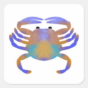 Krabbenwasserfarbe Quadratischer Aufkleber