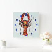 Krabbenzeit, Krebse, Hummer Quadratische Wanduhr (Zuhause)