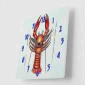 Krabbenzeit, Krebse, Hummer Quadratische Wanduhr (Winkel)