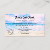 *~* Krabbeshack-lässiges Speisen durch das Meer Visitenkarte (Rückseite)