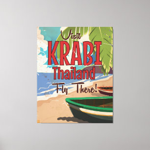 Krabi Beach Thailand Vintage Reiseplakat Leinwanddruck
