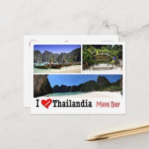 Krabi - Maya Bay - Thailand - I Liebe - Postkarte