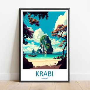Krabi-Reise-Druck Thailand-Wandkunst, Krabi Thaila Poster