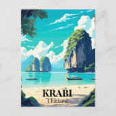 Krabi, Thailand Beach Illustration Postkarte (Vorderseite)