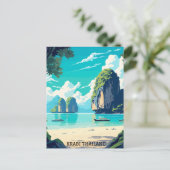 Krabi Thailand Beach Paradise Postkarte (Stehend Vorderseite)