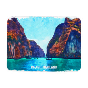 Krabi Thailand Strandparadies Aquarell Magnet