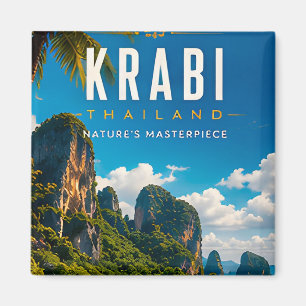 🏝️ Krabi Thailand Tropische Küste Wohndekoration Magnet