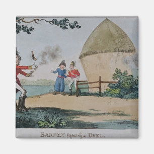 Krach, der ein Duell kämpft Magnet