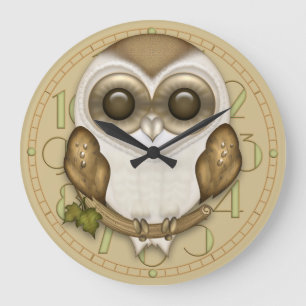 Krach die Schleiereule-Wanduhr Große Wanduhr