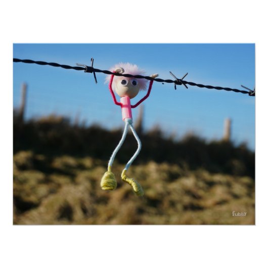 Kracht patser Fubby aan Prikkeldraad. Poster (Vorderseite)