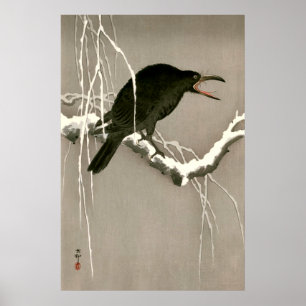 Krächzende Krähe Shoson Ohara 1930 Poster