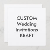 KRAFT 100lb 5.25" Square Wedding Einladungen (Vorne/Hinten)