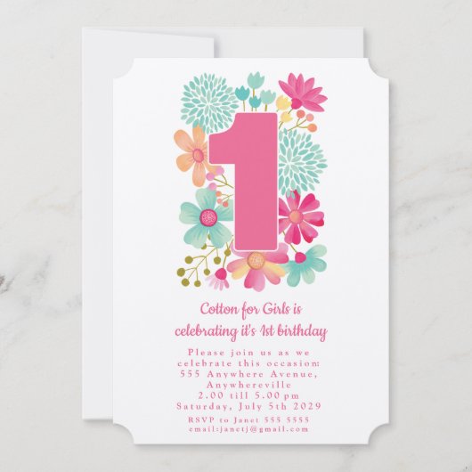 Kraft 1 Geburtstag Unternehmen Party Einladung (Vorderseite)