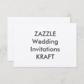 KRAFT 5" x 3,5" Einladungen für Hochzeiten (Vorne/Hinten)