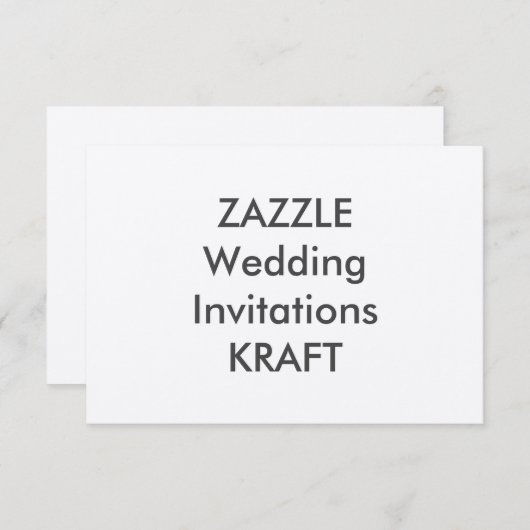 KRAFT 5" x 3,5" Einladungen für Hochzeiten (Vorne/Hinten)