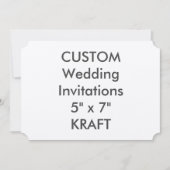 KRAFT 7" x 5" Ticket Hochzeitseinladungen Einladung (Vorderseite)