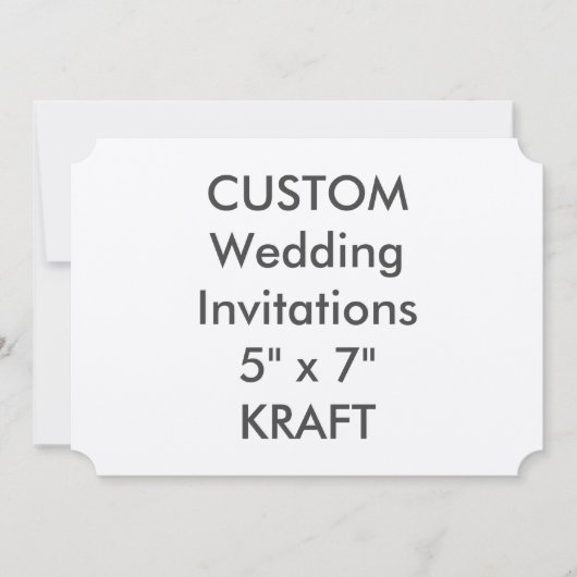 KRAFT 7" x 5" Ticket Hochzeitseinladungen Einladung (Vorderseite)