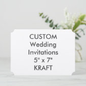 KRAFT 7" x 5" Ticket Hochzeitseinladungen Einladung (Stehend Vorderseite)