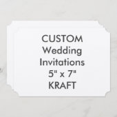 KRAFT 7" x 5" Ticket Hochzeitseinladungen Einladung (Vorne/Hinten)