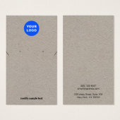 Kraft-Add-Logo-Kette und Earring-Display-Karte (Vorne & Hinten)