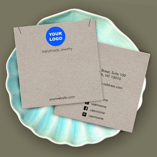 Kraft Add Logo Pendant Nekklace Square Display