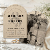 Kraft Ampersand Schwarz-Weiß-Foto-Hochzeit Einladung