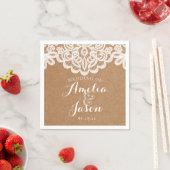 Kraft and Lace Wedding Napkins Brautparty Serviette (Beispiel)