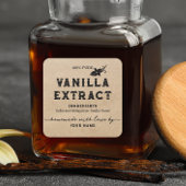 Kraft Anpassen des hausgemachten Vanilla Extract-E Quadratischer Aufkleber