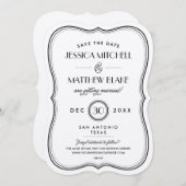 Kraft Art Deco Save the Date (Vorne/Hinten)