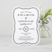 Kraft Art Deco Save the Date (Stehend Vorderseite)