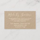 Kraft aus australischen Frühlingsblöcken Visitenkarte (Rückseite)