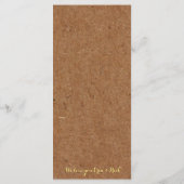 Kraft Autumn Bride Sunflower Dusche Party Menükarte (Rückseite)