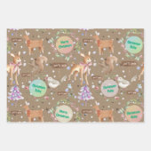 Kraft Baby First Christmas Reindee Babyname hinzuf Geschenkpapier Set (Vorderseite 3)