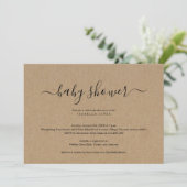 Kraft Baby Shower Einladung (Stehend Vorderseite)