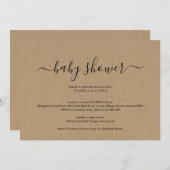 Kraft Baby Shower Einladung (Vorne/Hinten)