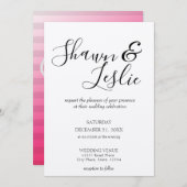 Kraft Beach Pink Moderne Hochzeitseinladung V2 Einladung (Vorne/Hinten)