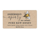 Kraft Bee logo script apiary honey jar label (Vorne)