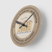 Kraft Beekeeper's Shop Clock mit 3 Bienenstöcken Runde Wanduhr (Winkel)