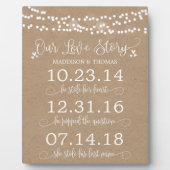 Kraft beleuchtet unsere Liebe Zeitachse Hochzeitsd Fotoplatte (Vorderseite)